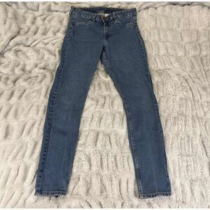 H&M &Denim Jeans Women 30 Skinny Regular Waist Ankle Stretch Blue Medium Wash